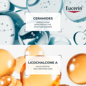 Eucerin bottle and tube scale to show relative product sizes in bundle