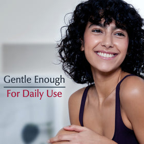 Eucerin bottle next to a hand to show true 16.9 fl oz scale benefit