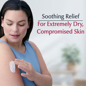 Eucerin used on feet showing intensive care for rough skin