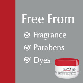 Eucerin tub lid and seal detail emphasizing product freshness