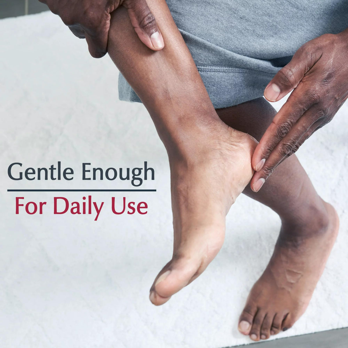 Using a small amount of Eucerin on the face for gentle, non-greasy hydration