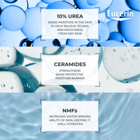 Using Eucerin on heels to reduce dryness and improve foot comfort and texture