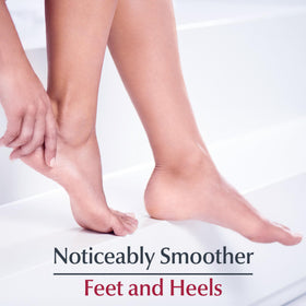 Eucerin being smoothed onto heel to show targeted hydration benefit