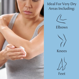 Using Eucerin on foot to show intensive dry-skin care and relief