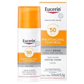 Eucerin front tube 50ml showing product name and SPF50 for clear benefit
