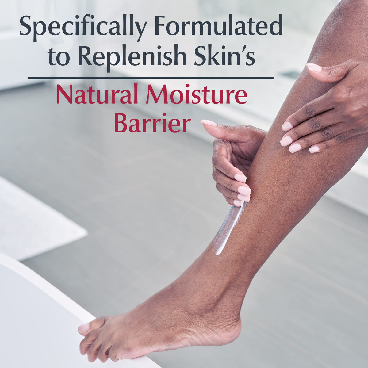 Person applying Eucerin to arm demonstrating everyday soothing benefit