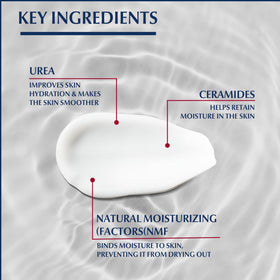 Eucerin cream being applied to hands to soothe rough skin and improve softness