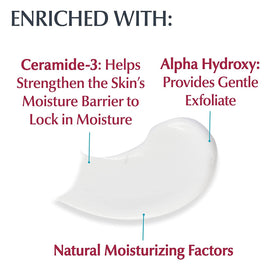 Eucerin tube next to a hand showing compact 2.7 oz size for portability