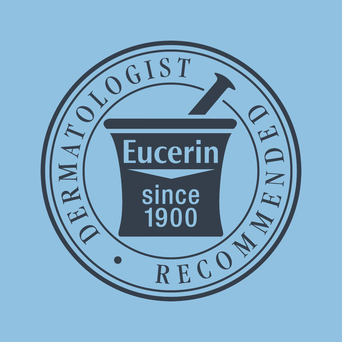 Eucerin bottle on bathroom counter in lifestyle setting for daily use