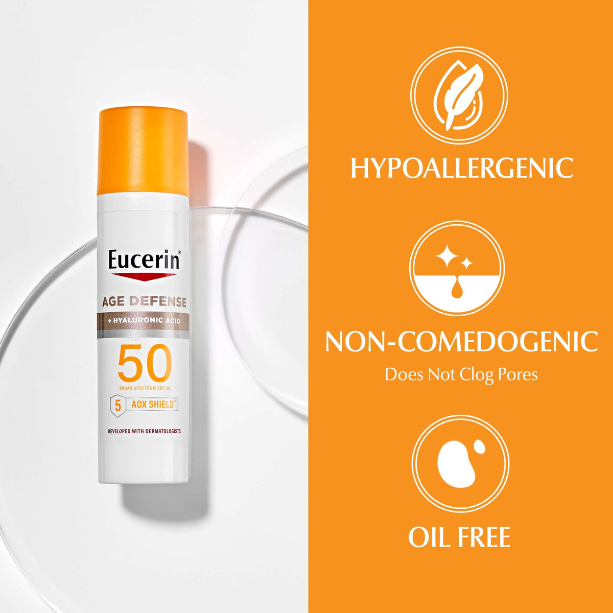 Visual concept of hyaluronic acid, Eucerin hydration ingredient visible benefit