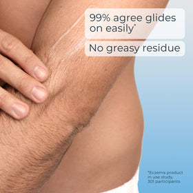 Eucerin being applied to forearm to relieve itch and hydrate