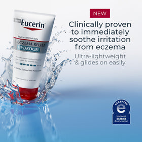 Eucerin tube held in hand showing travel-friendly 5 fl oz size