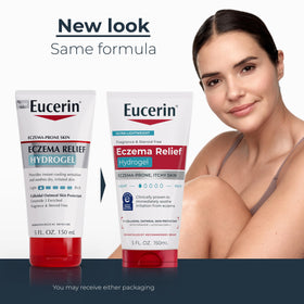 Eucerin hydrogel texture close-up highlighting lightweight soothing