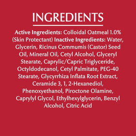 Close view of ceramide and colloidal oatmeal concept representing soothing benefits