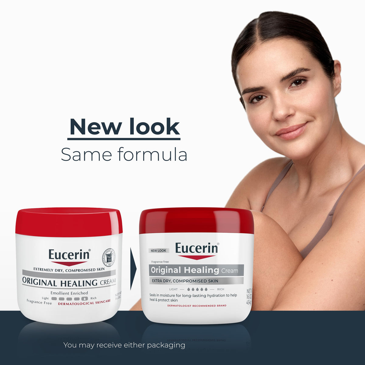 Eucerin open jar close-up showing thick texture for deep moisture