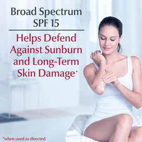 Label close-up of Eucerin ingredients emphasizing gentle formulation