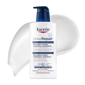 Eucerin pump closeup demonstrating easy dispensing for mess-free application