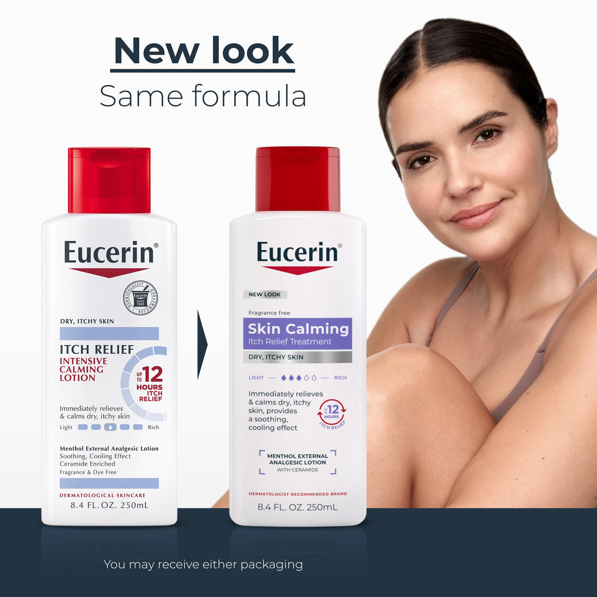 Eucerin menthol texture closeup demonstrating cooling effect for itchy skin relief