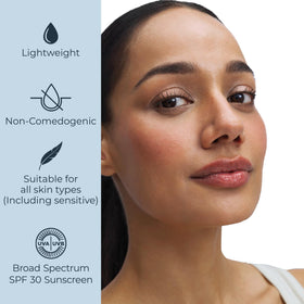 Eucerin moisturizer applied to cheek shows visible smoothing hydration