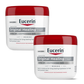 Eucerin front jar showing product packaging and clear sizing benefit