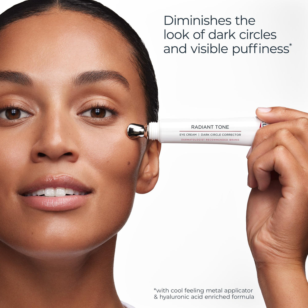 Eucerin before and after illustration demonstrating gradual dark circle improvement