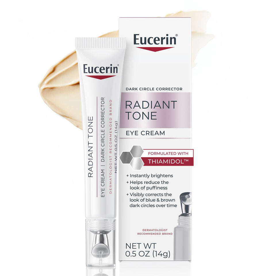 Eucerin front tube showing product and packaging for easy identification and benefits
