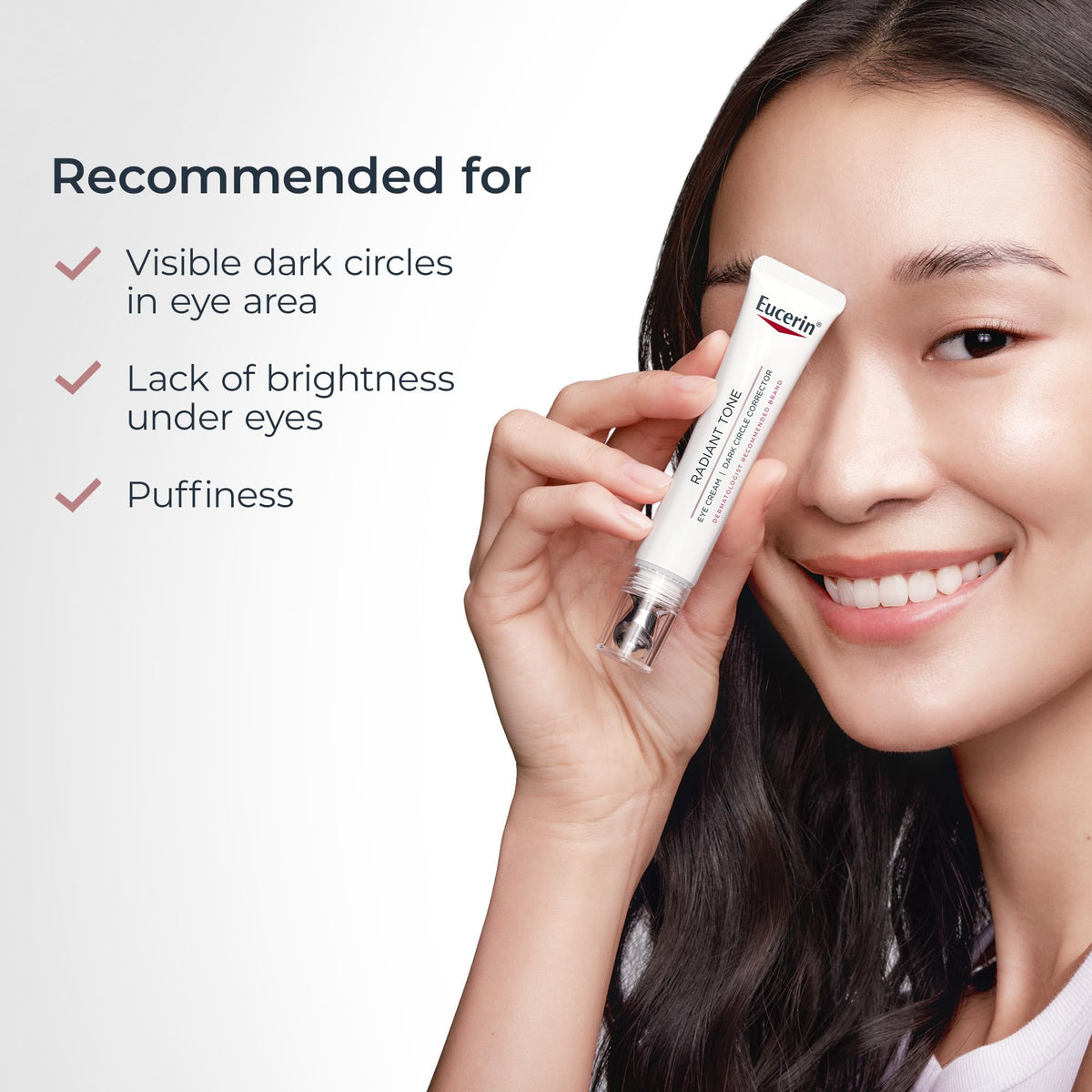Eucerin ingredient visual highlighting Thiamidol and Hyaluronic Acid for targeted care