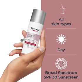 Eucerin lotion applied on hand demonstrating smooth application and hydration