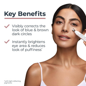 Eucerin metal applicator close-up delivering cooling touch to reduce puffiness