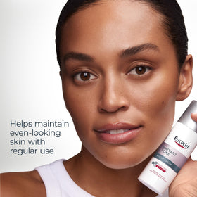 Eucerin ingredient label close-up showcasing Thiamidol and clinically tested formula