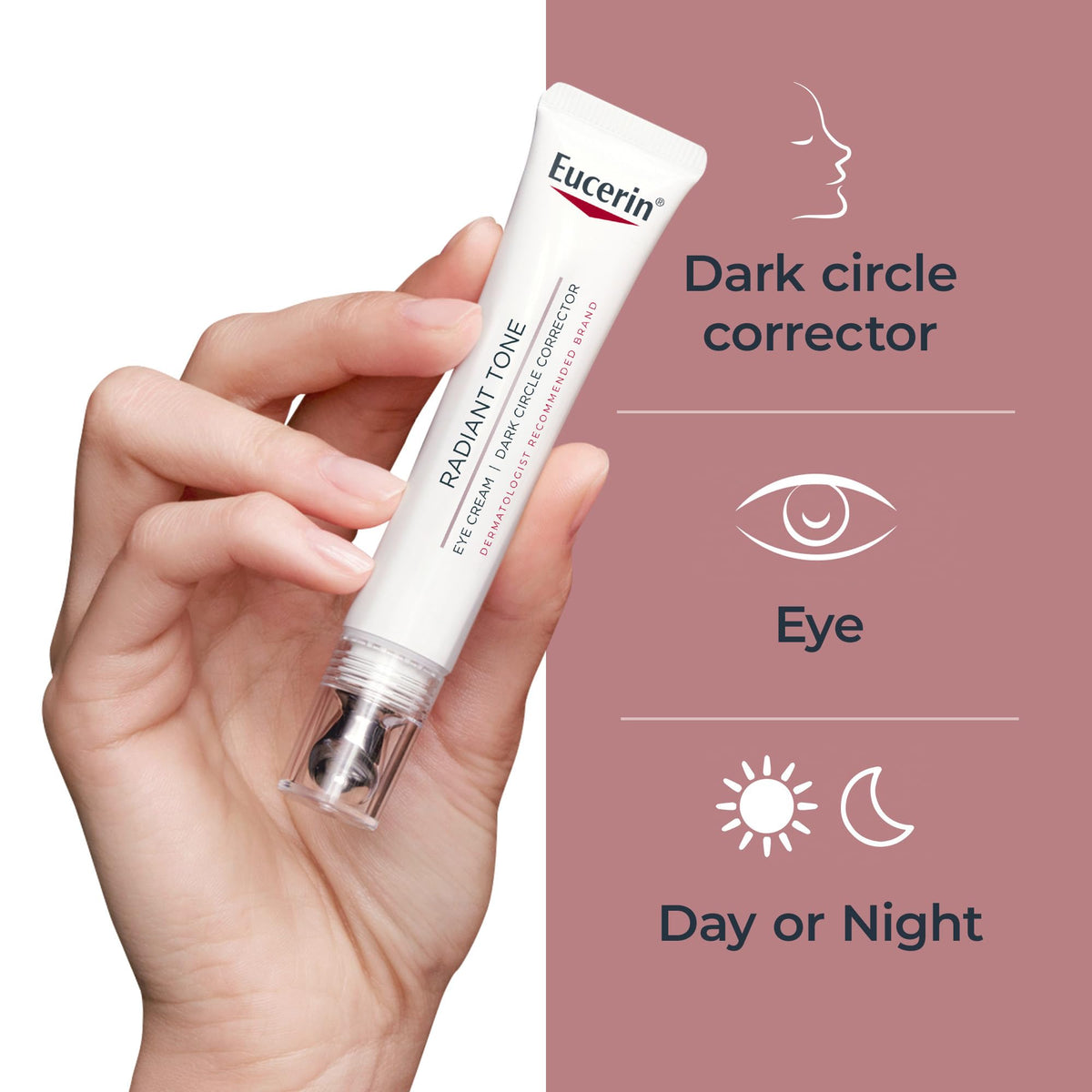 Eucerin packaging label detail highlighting Thiamidol and user-friendly instructions