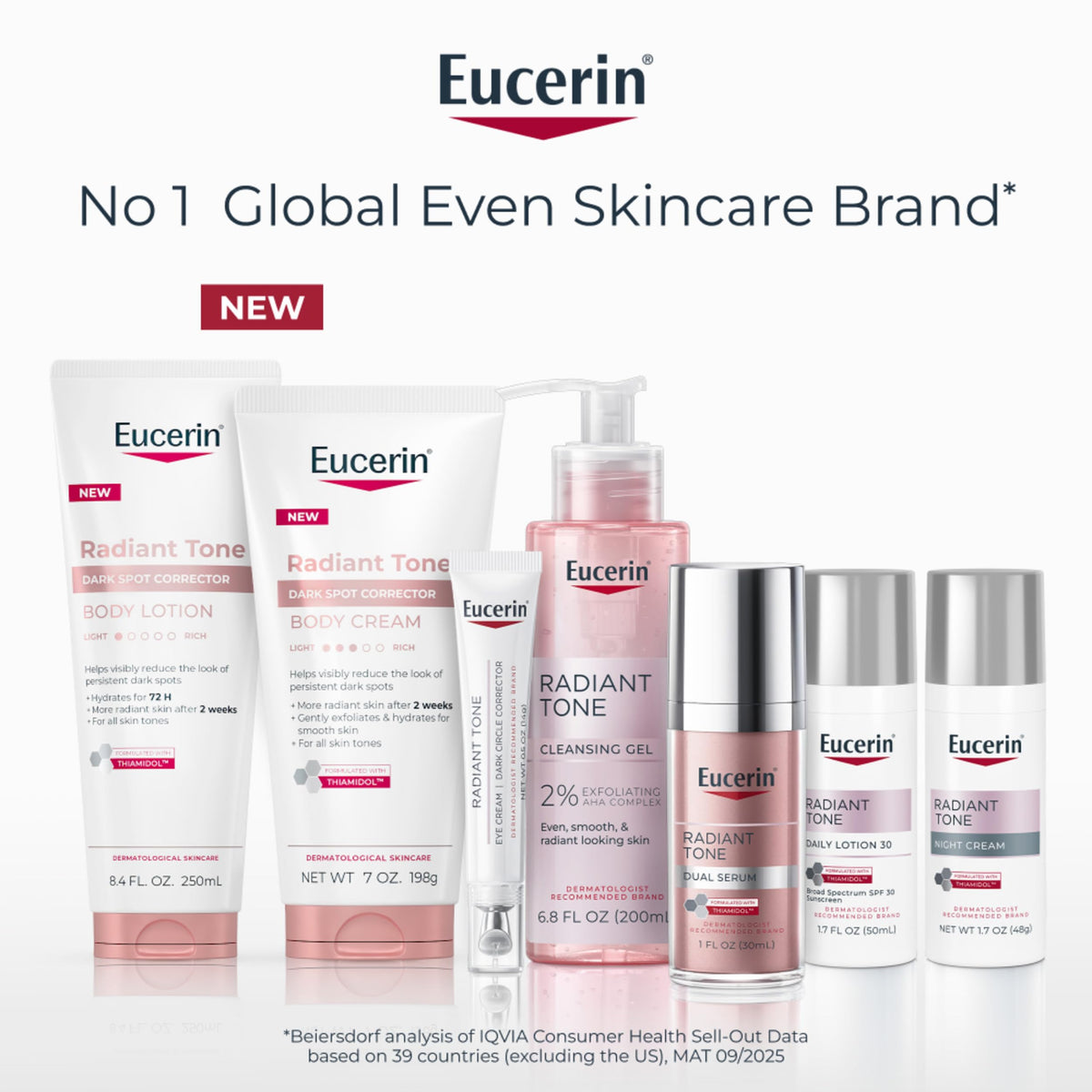 Eucerin tube held in hand for size comparison showing convenient 7 oz travel-friendly