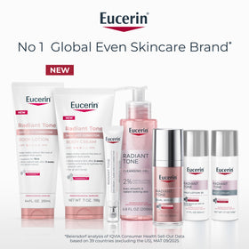 Eucerin 8.4 fl oz tube in hand for scale, showing travel-friendly size advantage