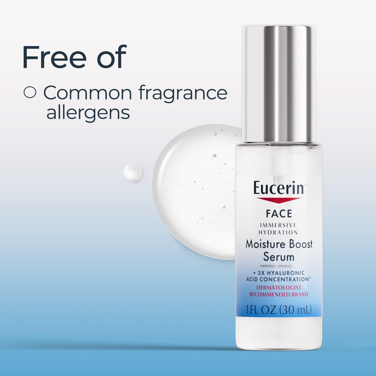 Eucerin product packaging label close-up showing formulation details for informed use benefit