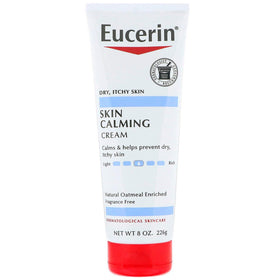 Eucerin front tube showing label and 8 oz size, clear product identification and benefit