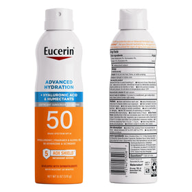 Eucerin in a travel bag emphasizing compact size and on-the-go sun safety