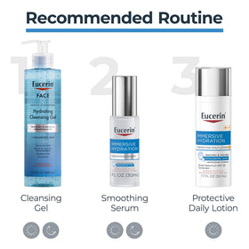 Eucerin being applied in morning routine provides sun protection benefit