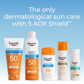 Eucerin label close-up emphasizing hypoallergenic formula benefits