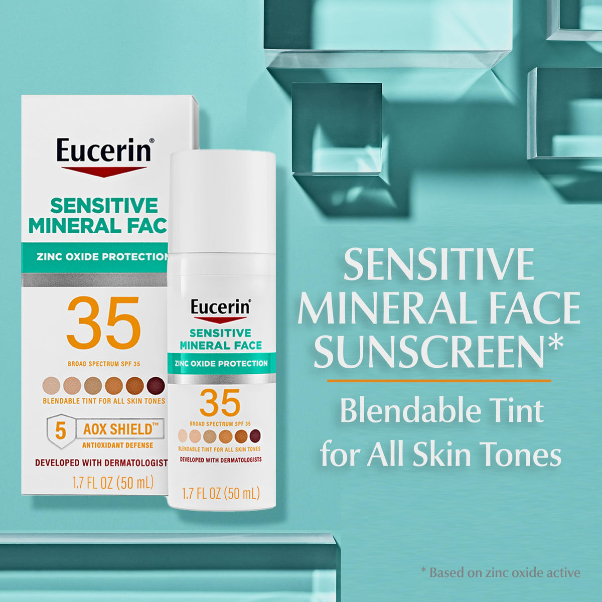 Eucerin lotion texture swatch showing smooth, lightweight feel for fast absorption