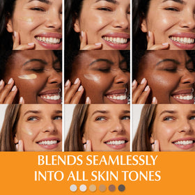 Eucerin tinted sunscreen blending on hand to show natural tone matching and no white cast