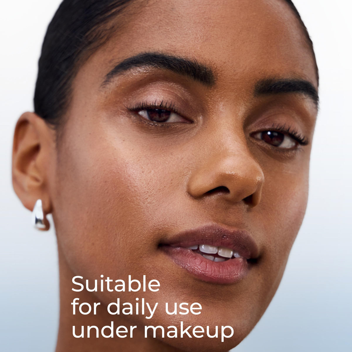 Eucerin travel size held in hand illustrating portability and on-the-go protection