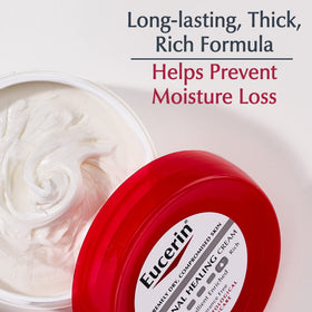 Eucerin two-jar pack next to ruler showing value and scale