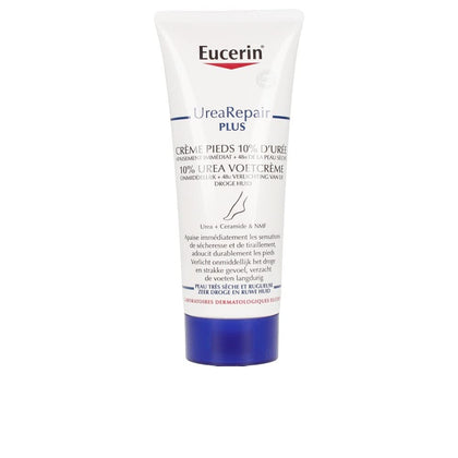 Eucerin foot cream front packaging showing tube and benefits for intense hydration