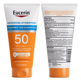 Eucerin splash demonstrating water resistance up to 80 minutes benefit
