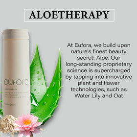 Eufora being massaged into scalp demonstrating soothing hydration benefit