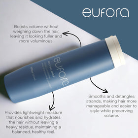 Eufora bottle on bathroom shelf staged for everyday routine and convenient access