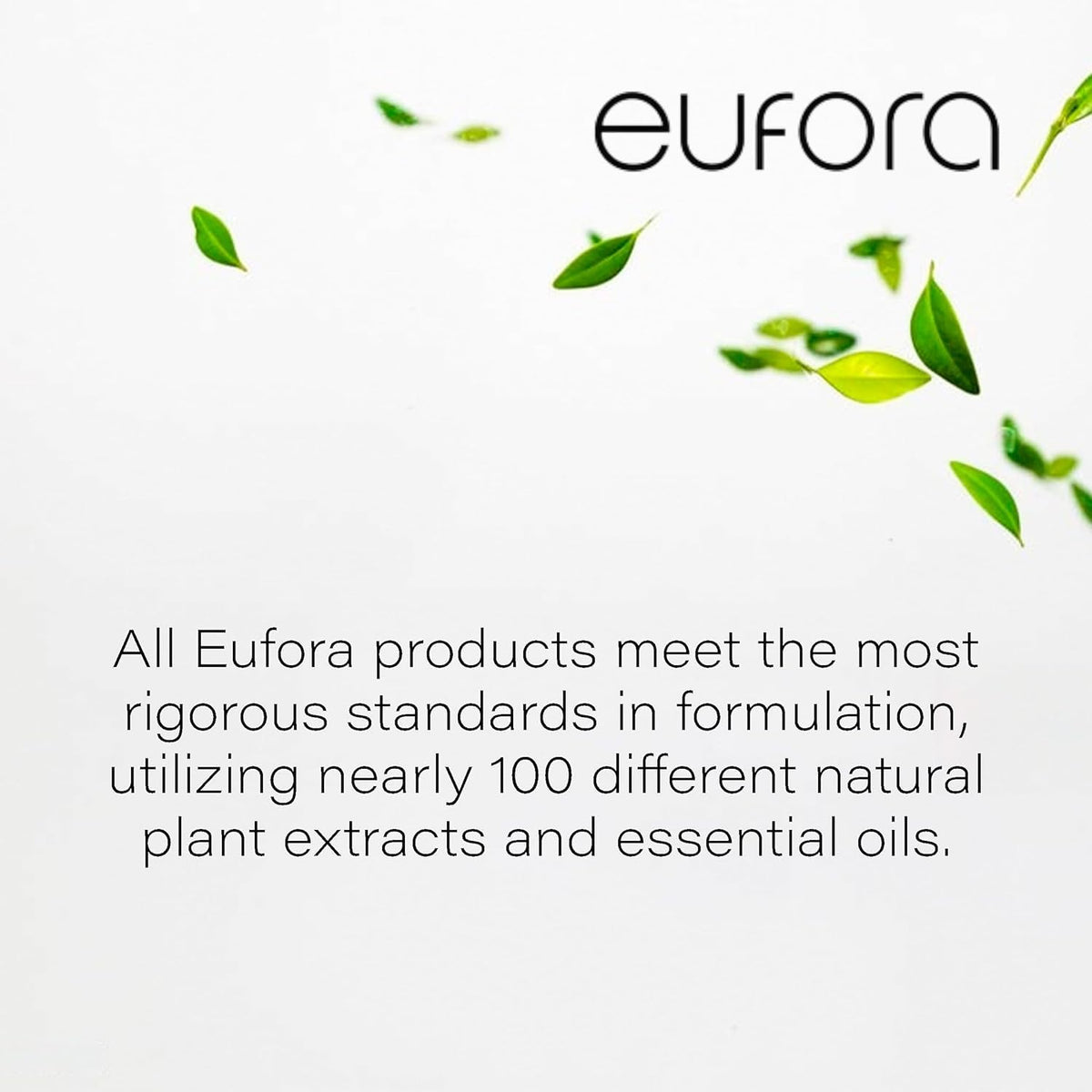 Eufora being applied in hand to damp hair, promotes detangling benefit