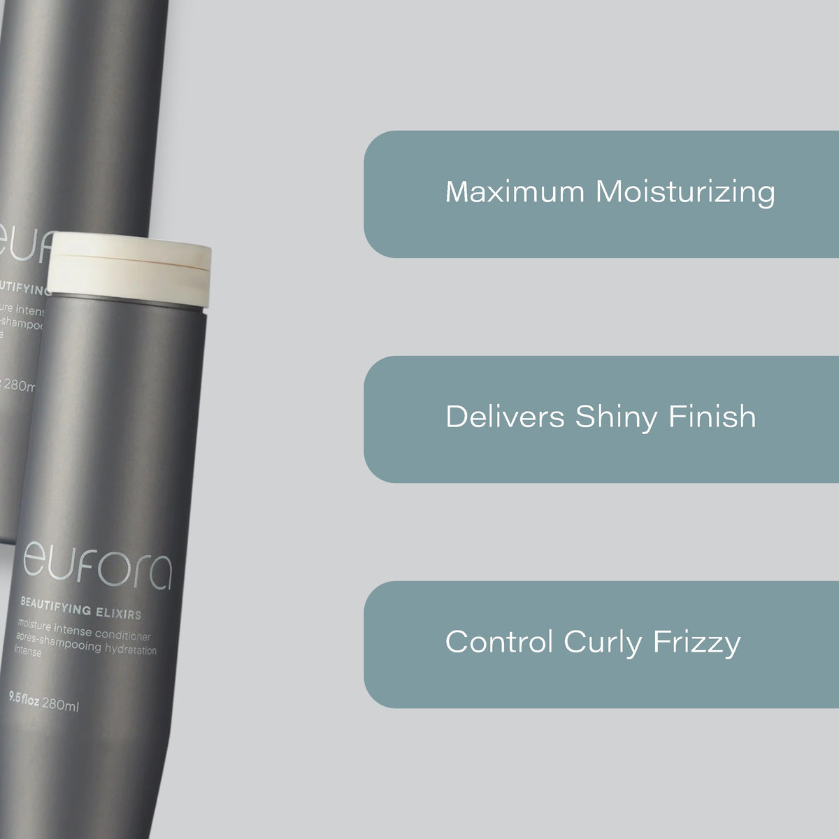 Eufora in bathroom while applying conditioner showing effortless styling benefit