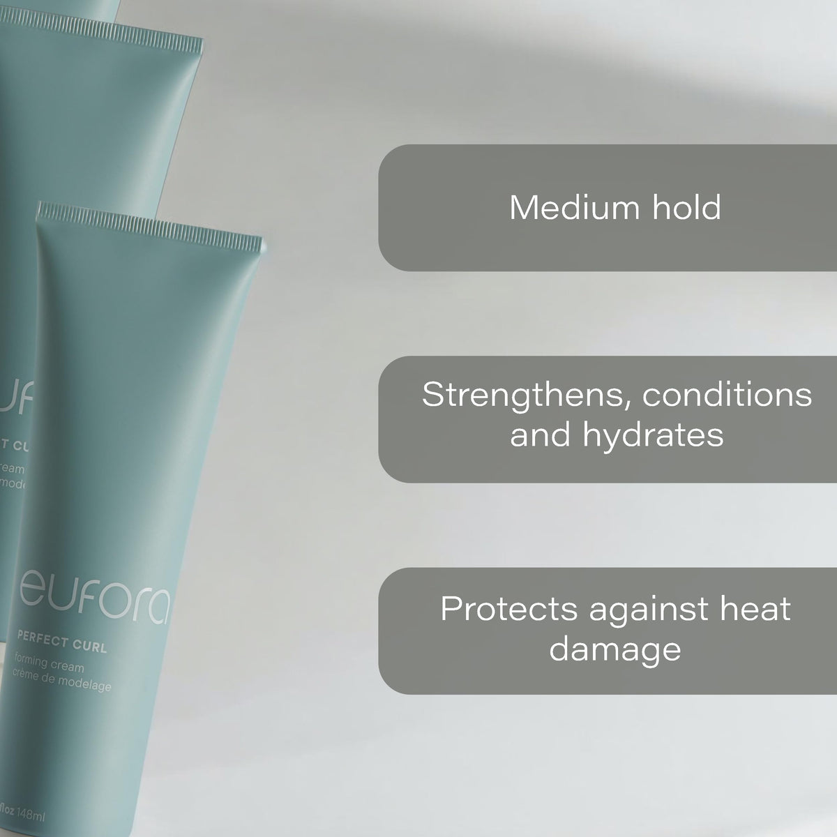 Eufora Perfect Curl cream texture closeup demonstrating smooth spreadability