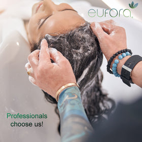 Eufora creamy shampoo texture close-up demonstrating hydration and smooth glide